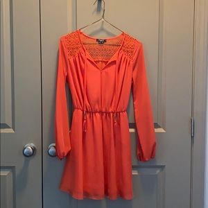 Long Sleeve Orange Dress
